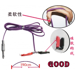 Red Silica Gel Tattoo Clip Cord with 3.5MM Phone Jack