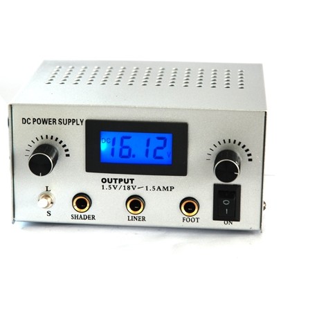 LED Double Jack Digital Power Supply -- silver